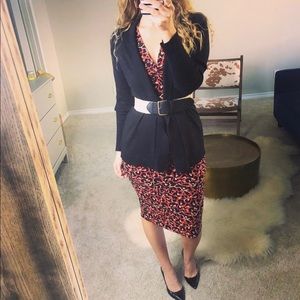 Like new leopard twist front midi dress